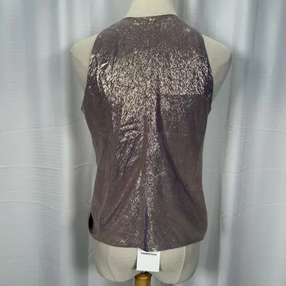 NWT Peter Cohen Metallic Chiffon Hitide Top Lilac Purple Women’s Size Small $850 - Picture 4 of 10